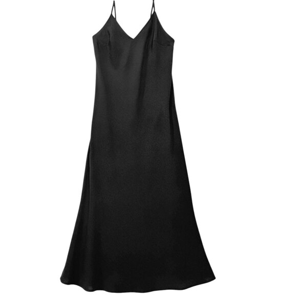 A NEW DAY SLIP DRESS CHIC BLACK SIDE SLITS SMALL - Picture 1 of 7